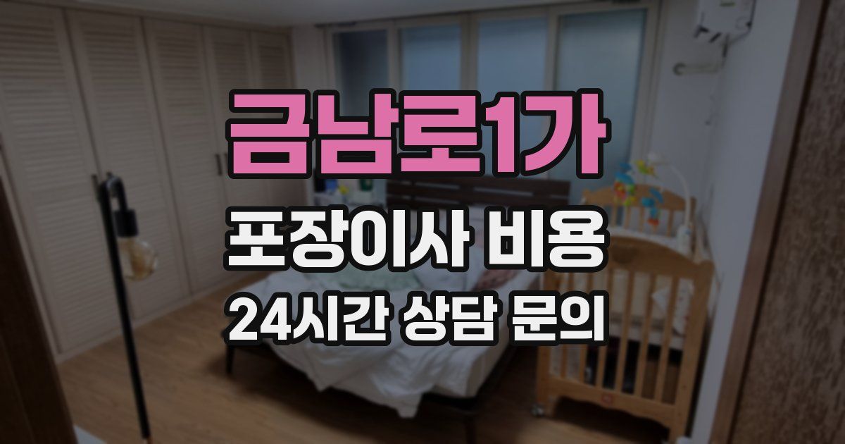 금남로1가 포장이사 비용