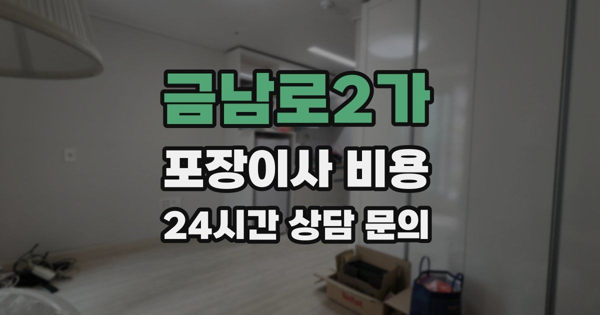 금남로2가 포장이사 비용