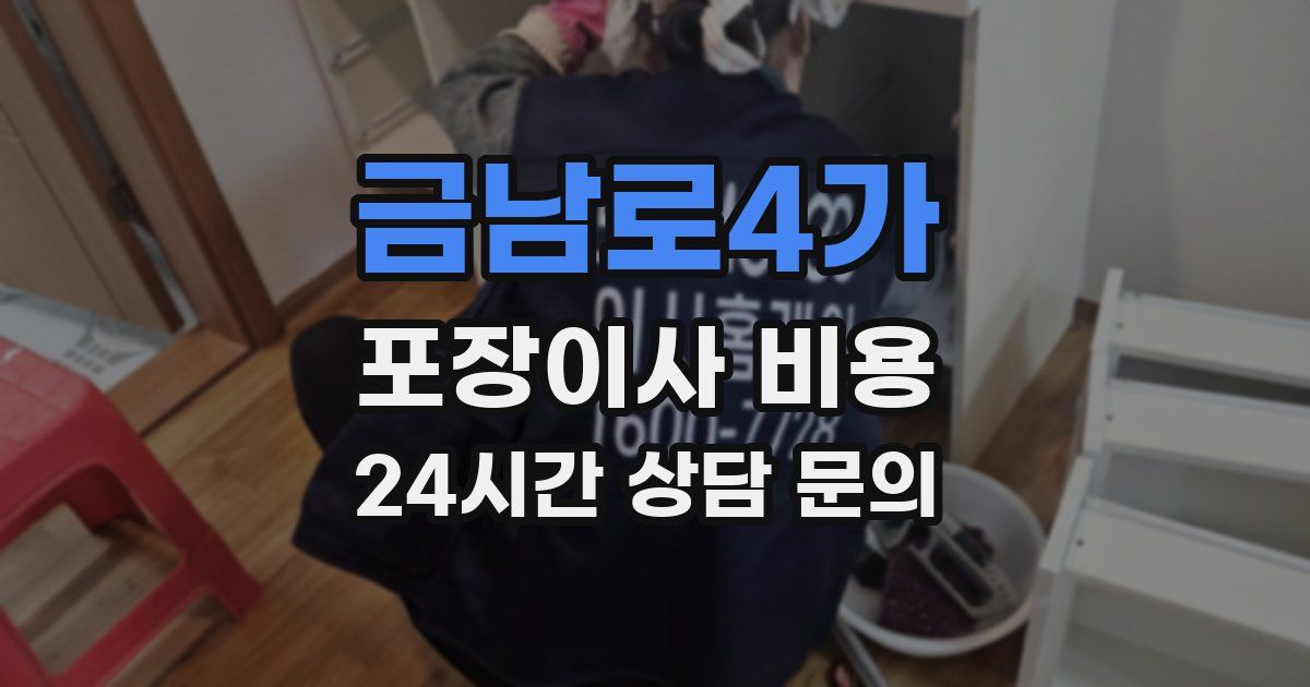 금남로4가 포장이사 비용