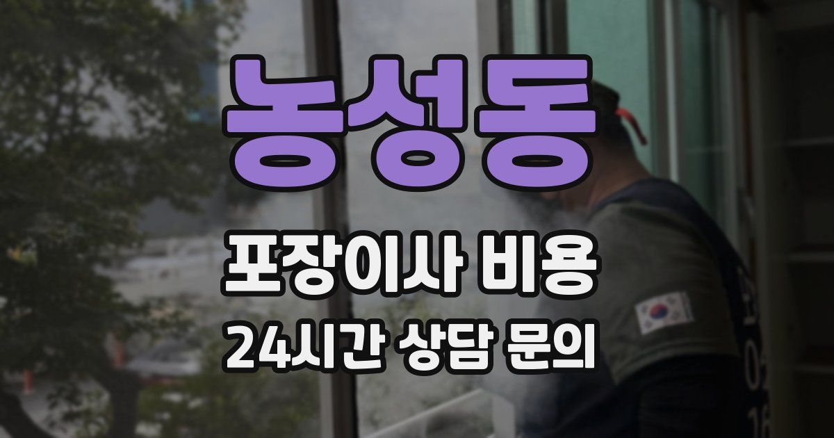 농성동 포장이사 비용