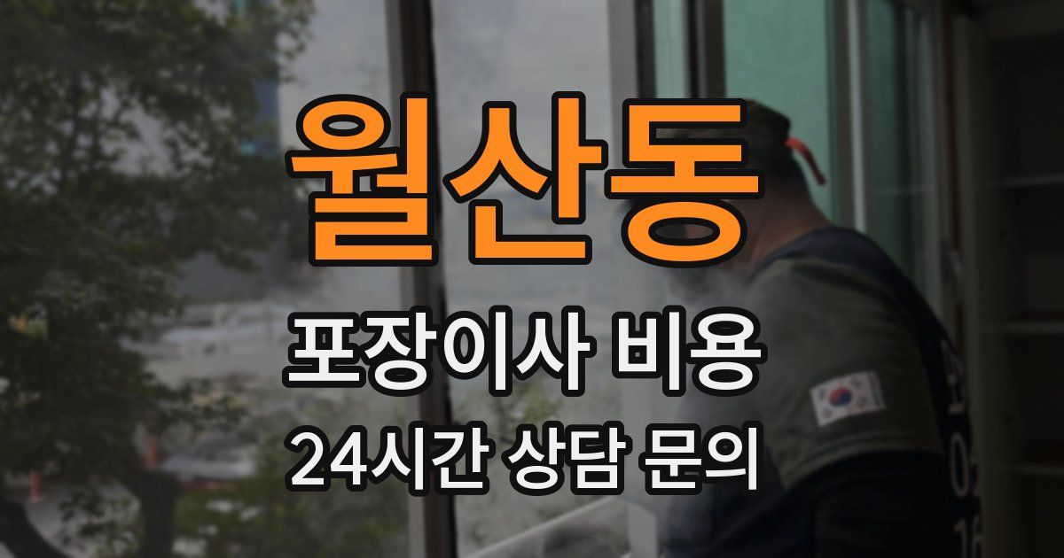 월산동 포장이사 비용