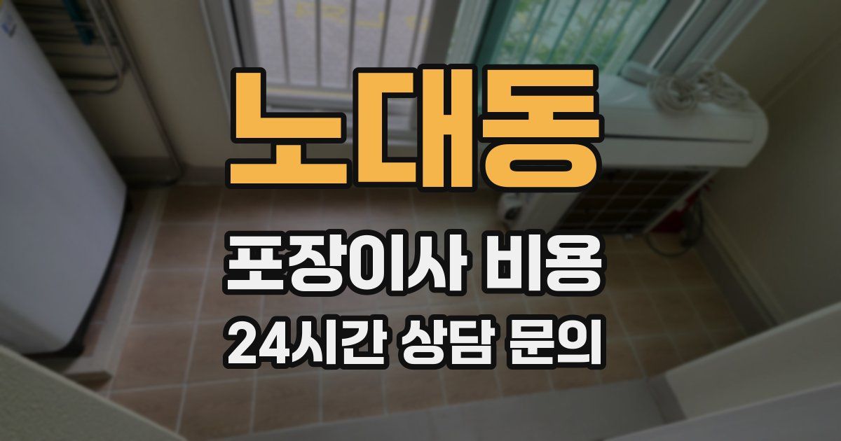 노대동 포장이사 비용