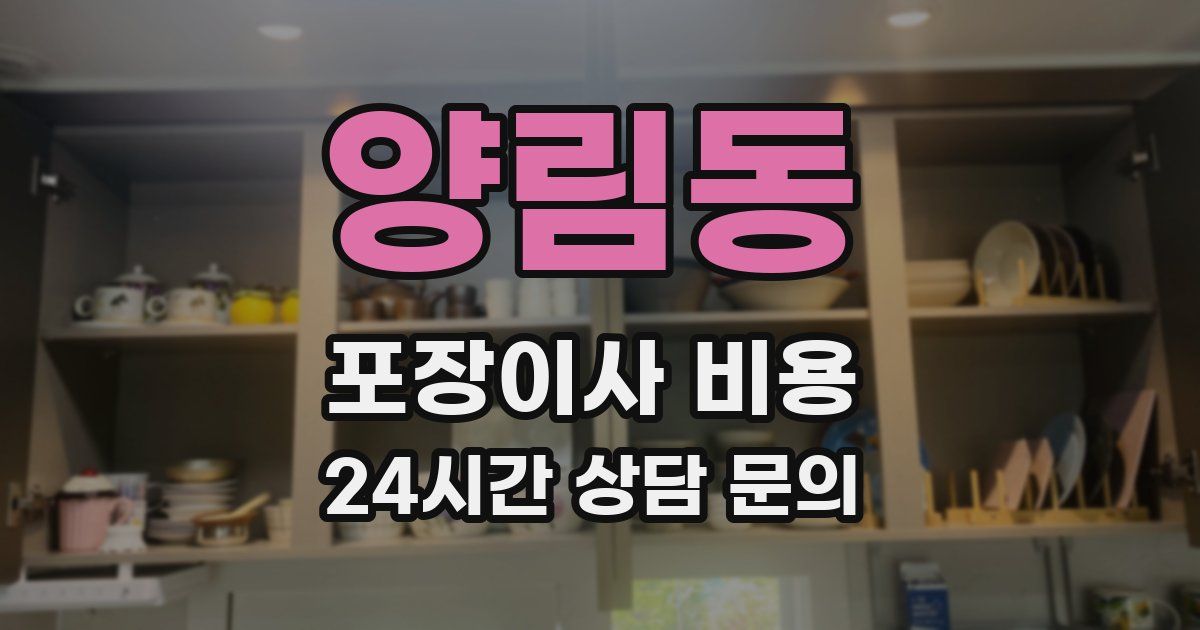 양림동 포장이사 비용