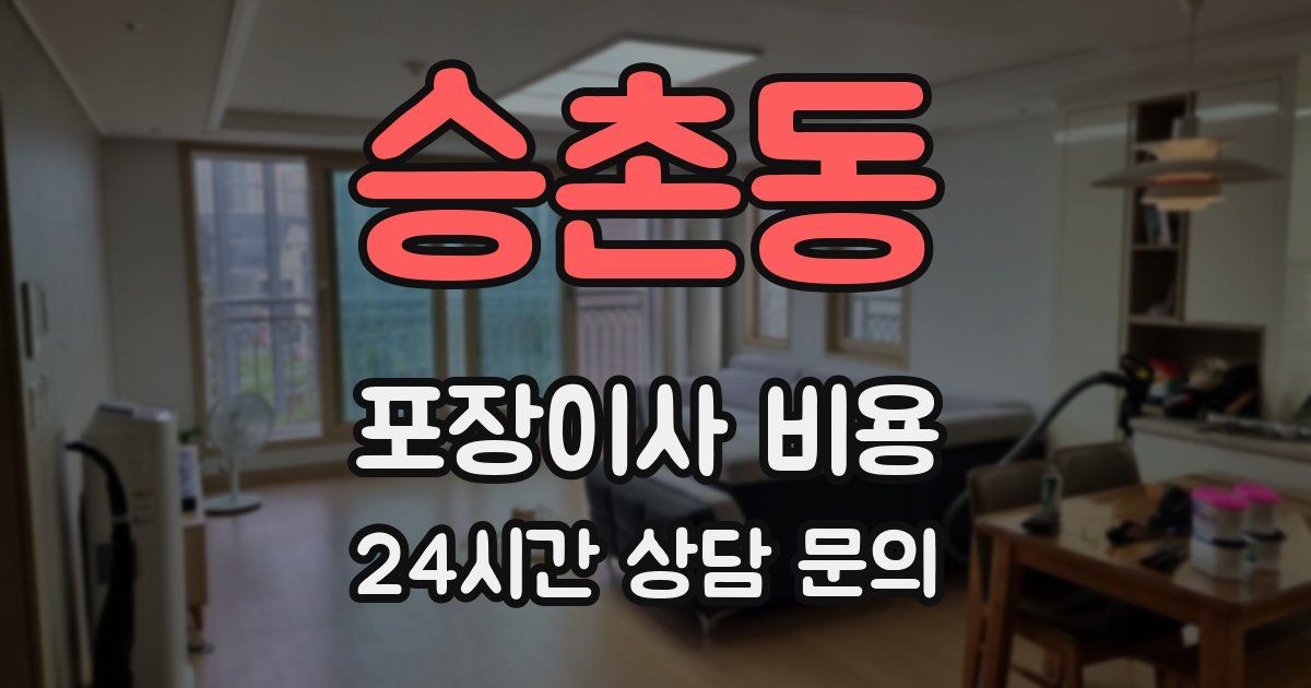 승촌동 포장이사 비용