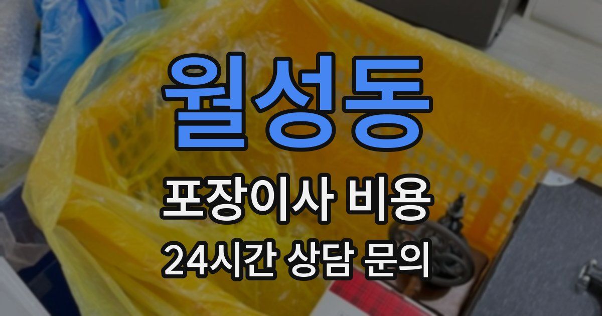 월성동 포장이사 비용