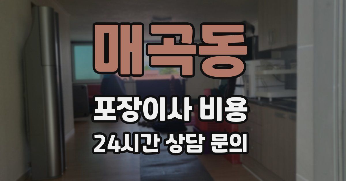 매곡동 포장이사 비용