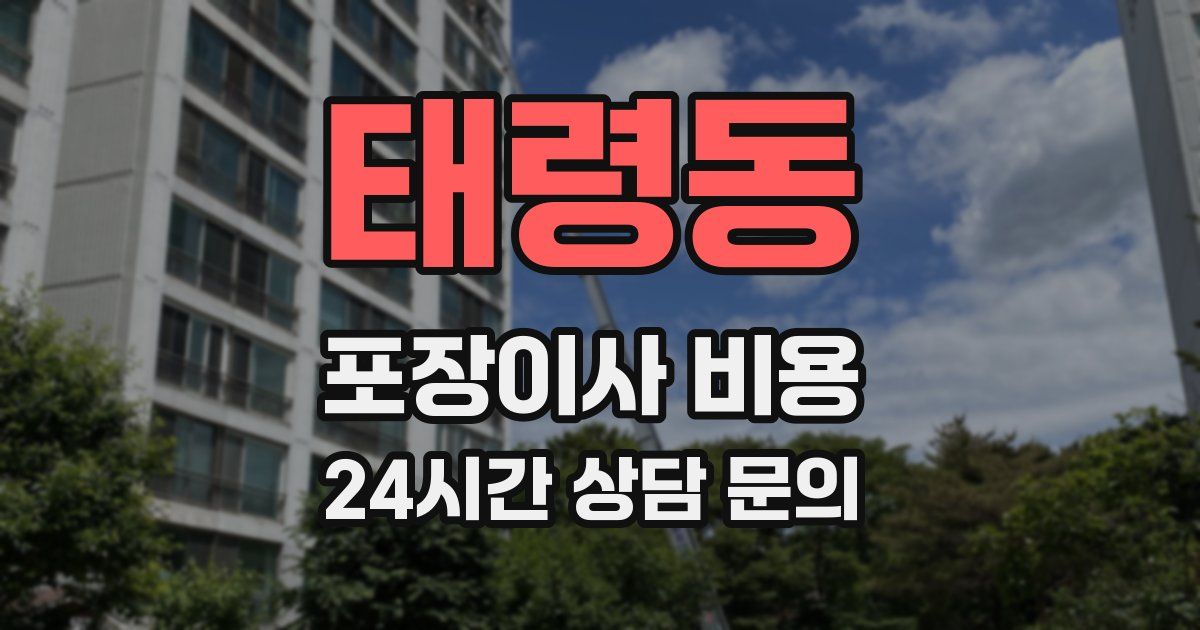 태령동 포장이사 비용