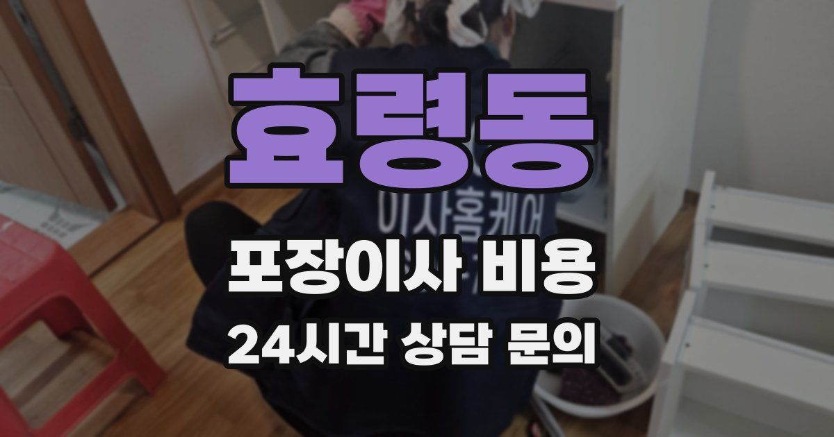 효령동 포장이사 비용