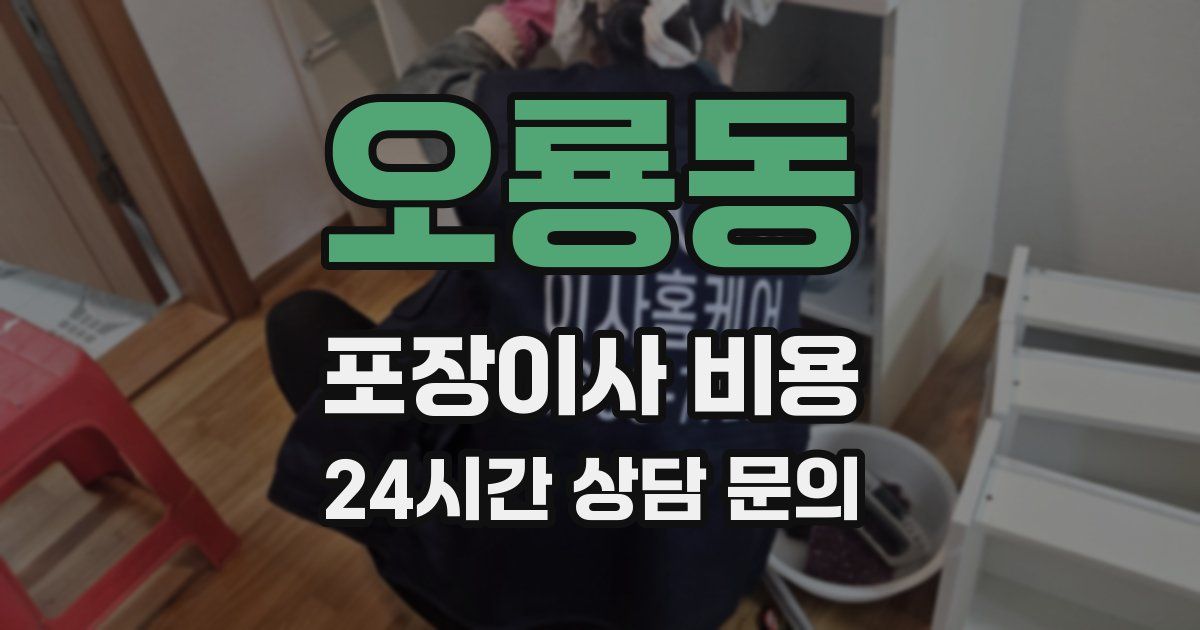 오룡동 포장이사 비용