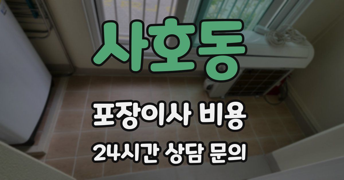 사호동 포장이사 비용