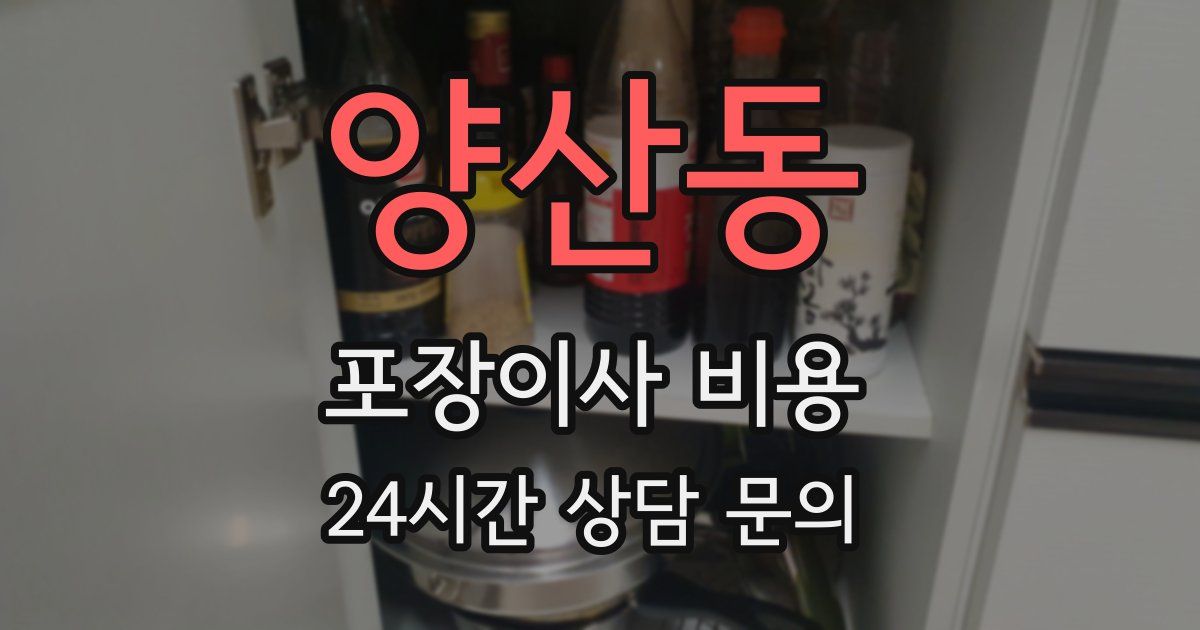 양산동 포장이사 비용