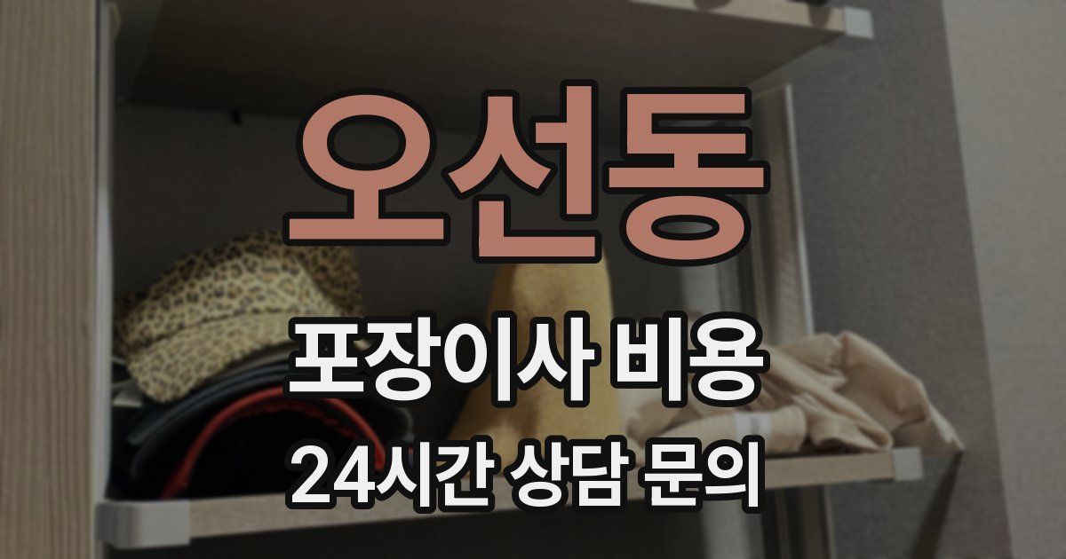 오선동 포장이사 비용
