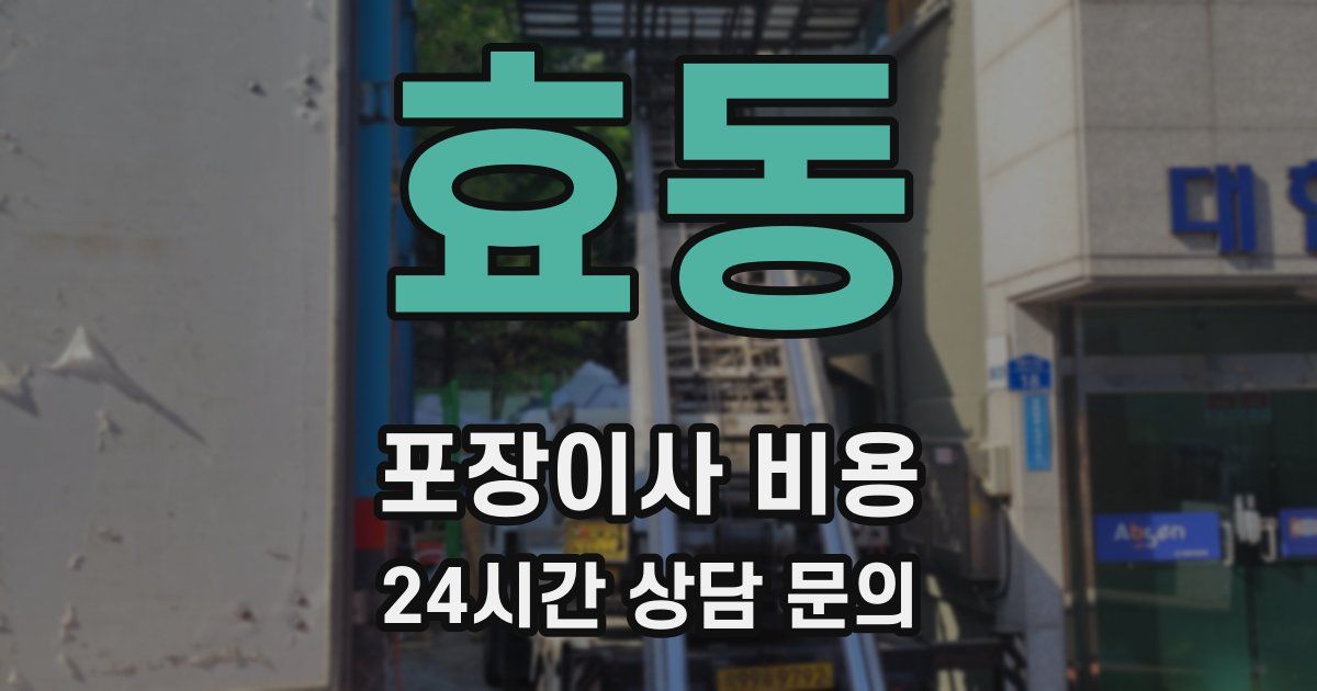 효동 포장이사 비용