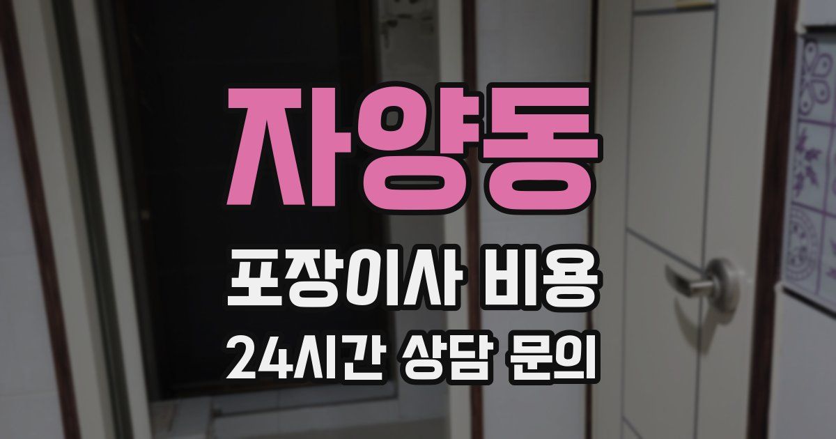 자양동 포장이사 비용