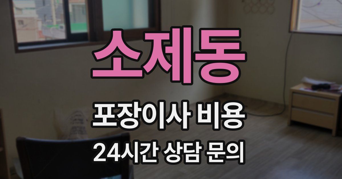 소제동 포장이사 비용