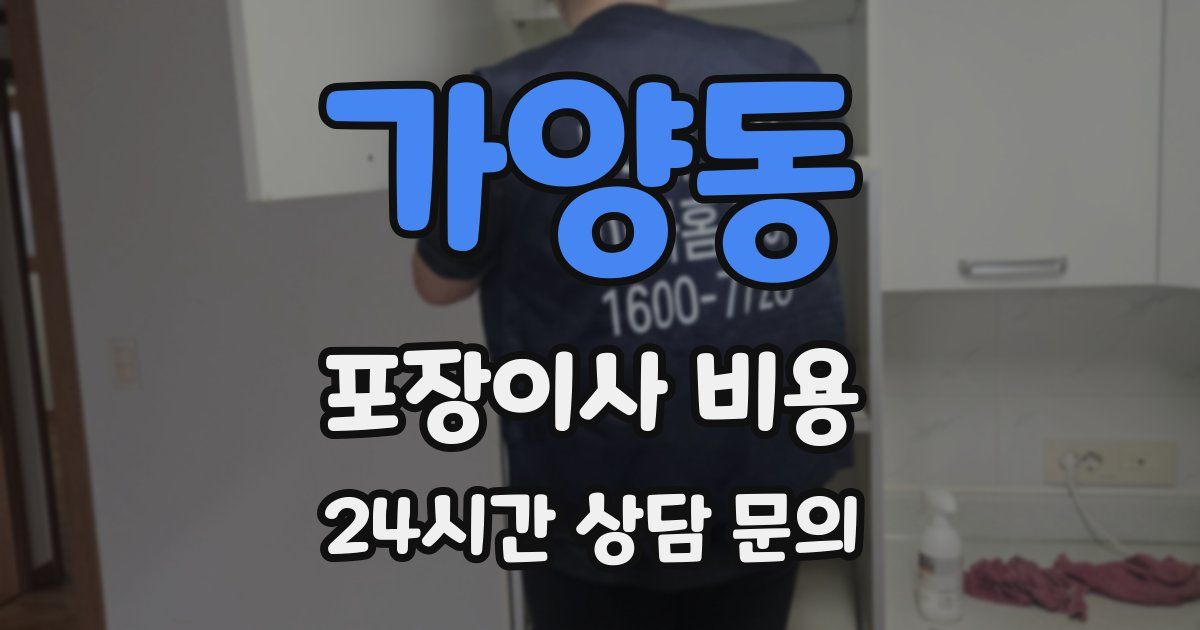 가양동 포장이사 비용
