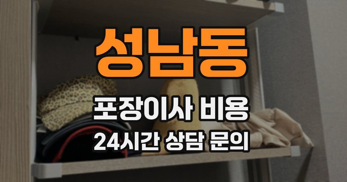 성남동 포장이사 비용