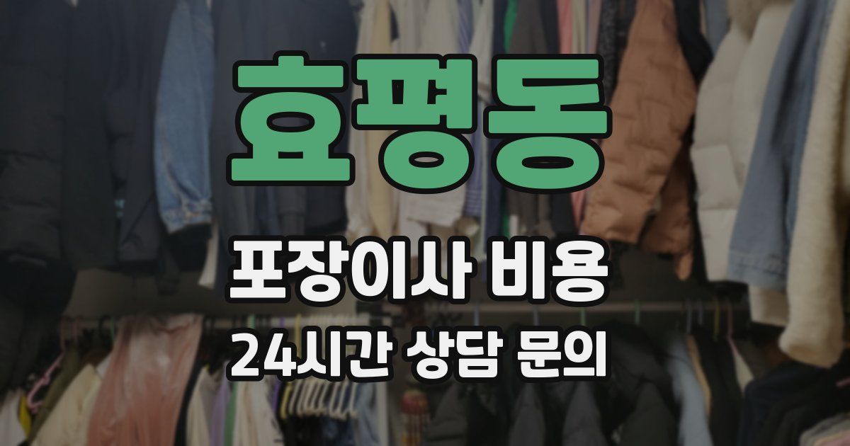 효평동 포장이사 비용