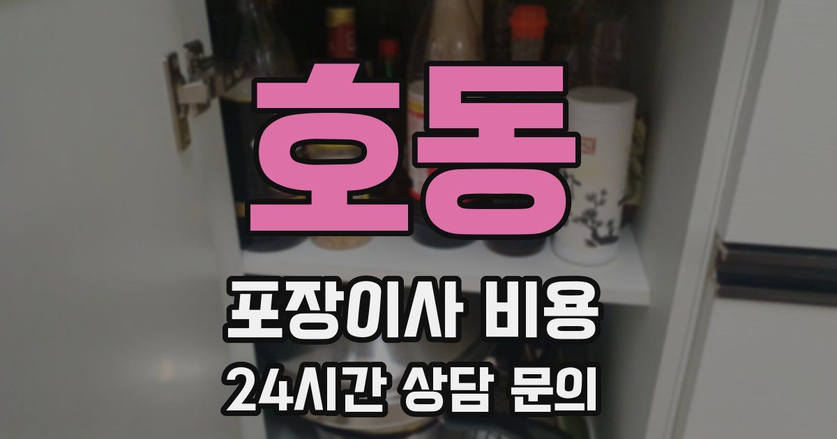 호동 포장이사 비용