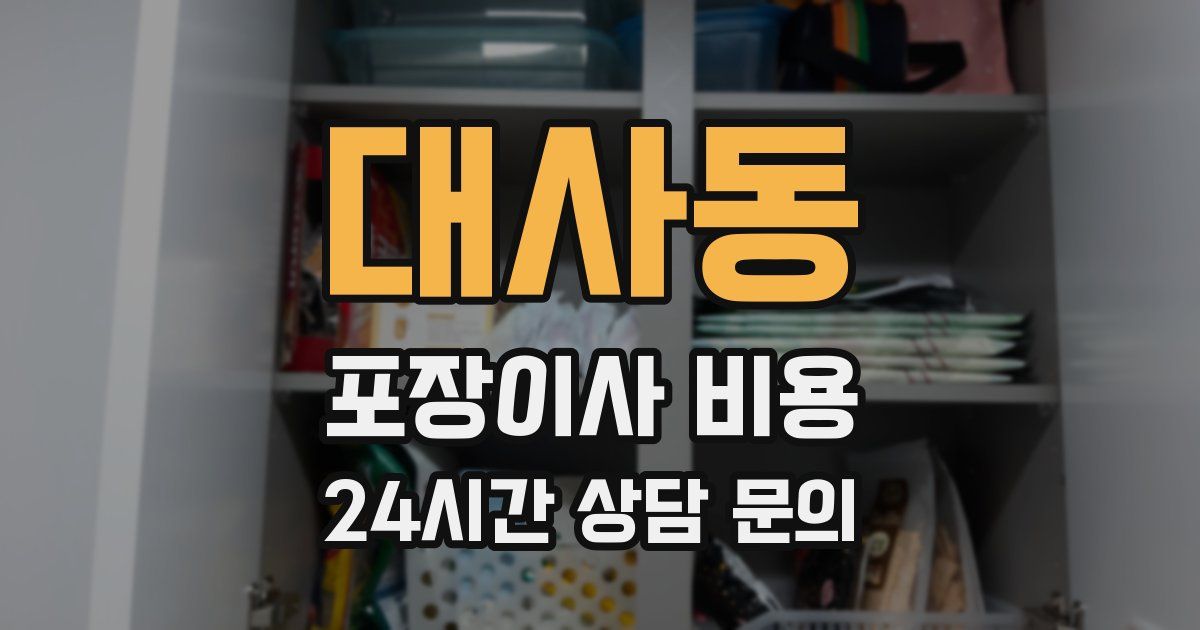 대사동 포장이사 비용