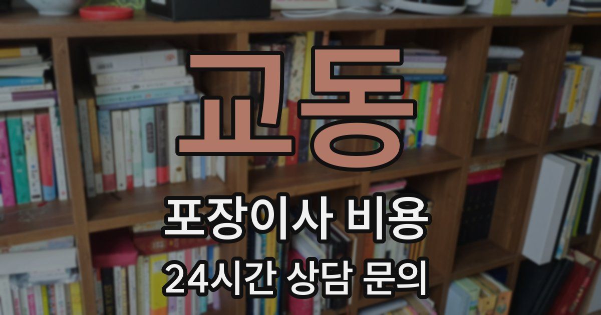 교동 포장이사 비용