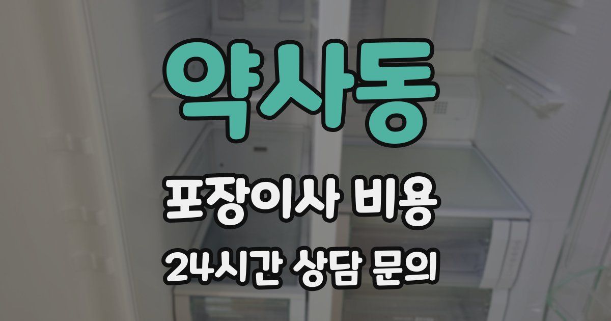 약사동 포장이사 비용