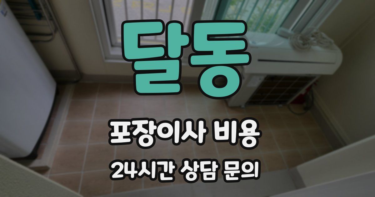 달동 포장이사 비용