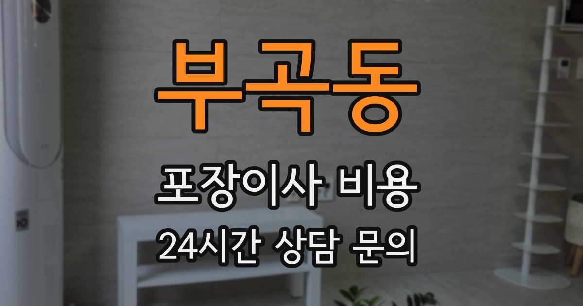 부곡동 포장이사 비용