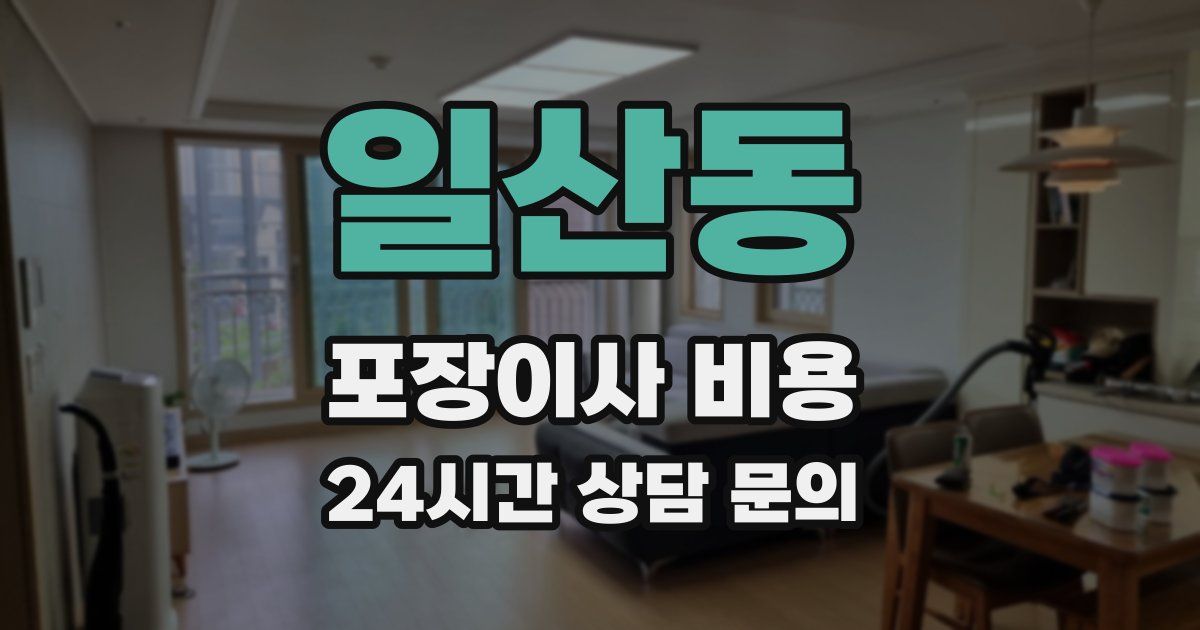 일산동 포장이사 비용