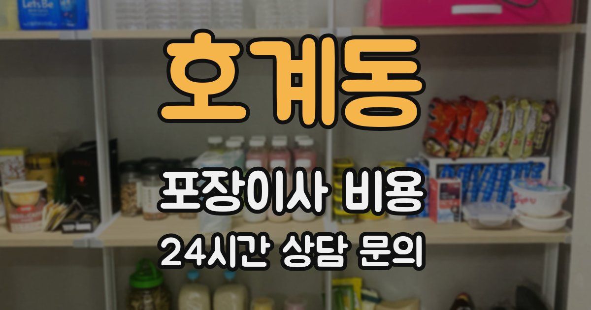 호계동 포장이사 비용