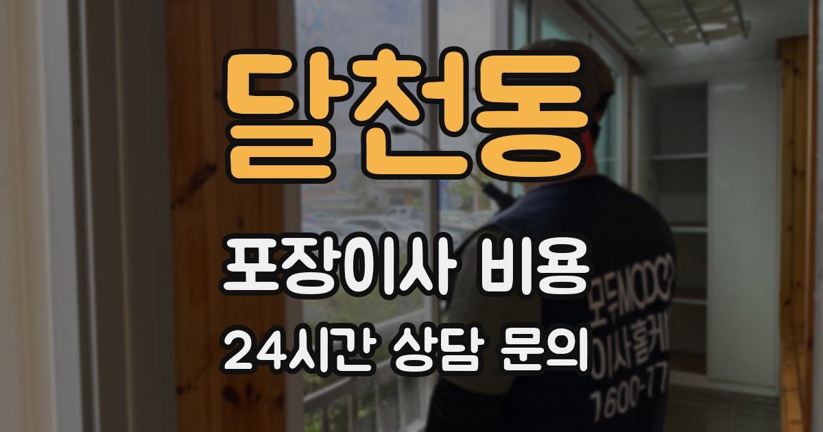 달천동 포장이사 비용