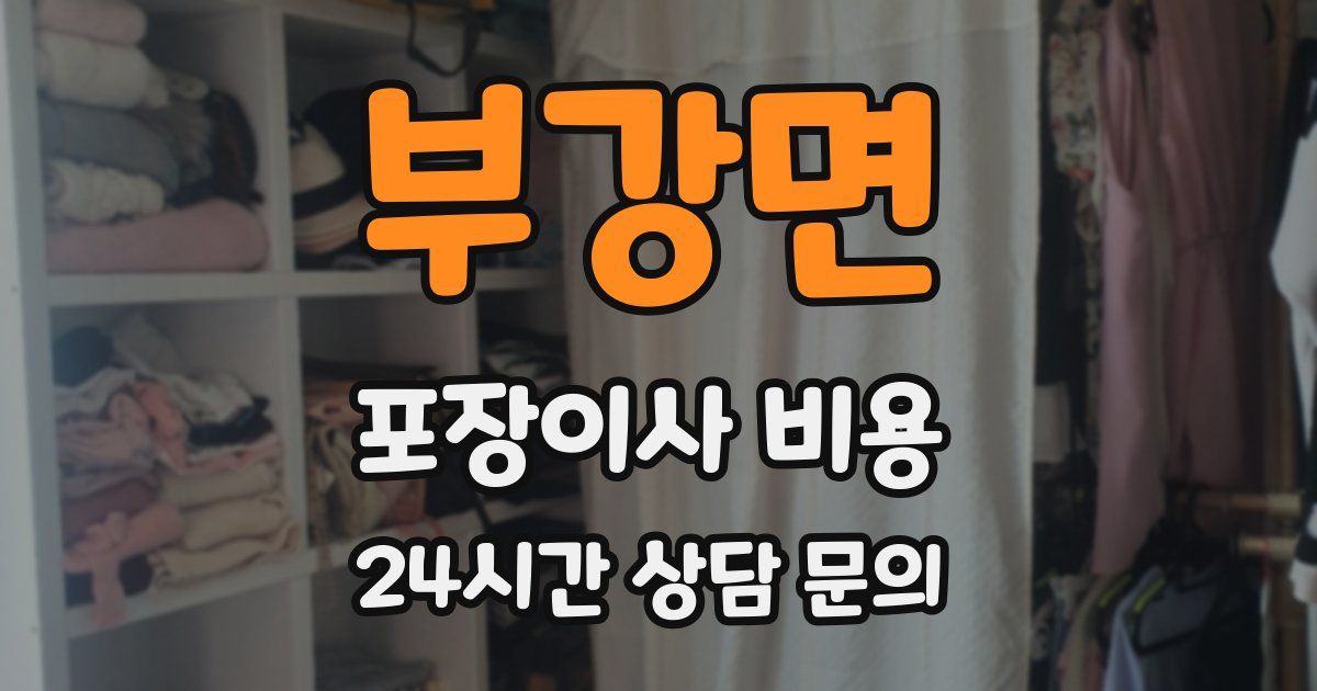 부강면 포장이사 비용