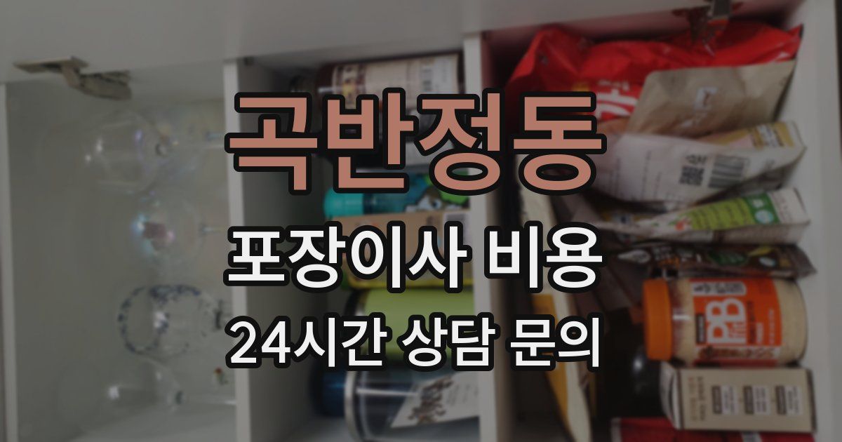 곡반정동 포장이사 비용