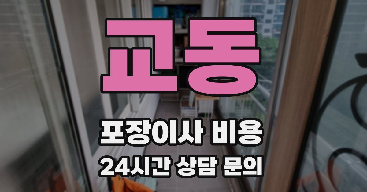 교동 포장이사 비용