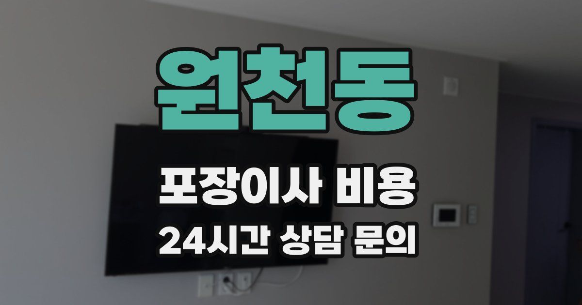 원천동 포장이사 비용