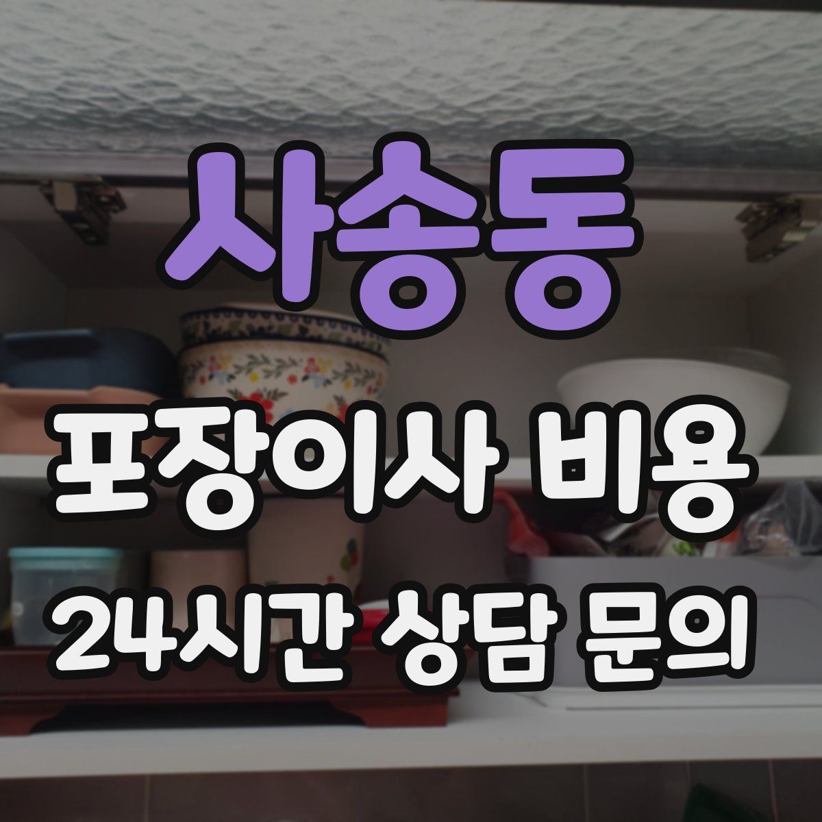 사송동 포장이사 비용