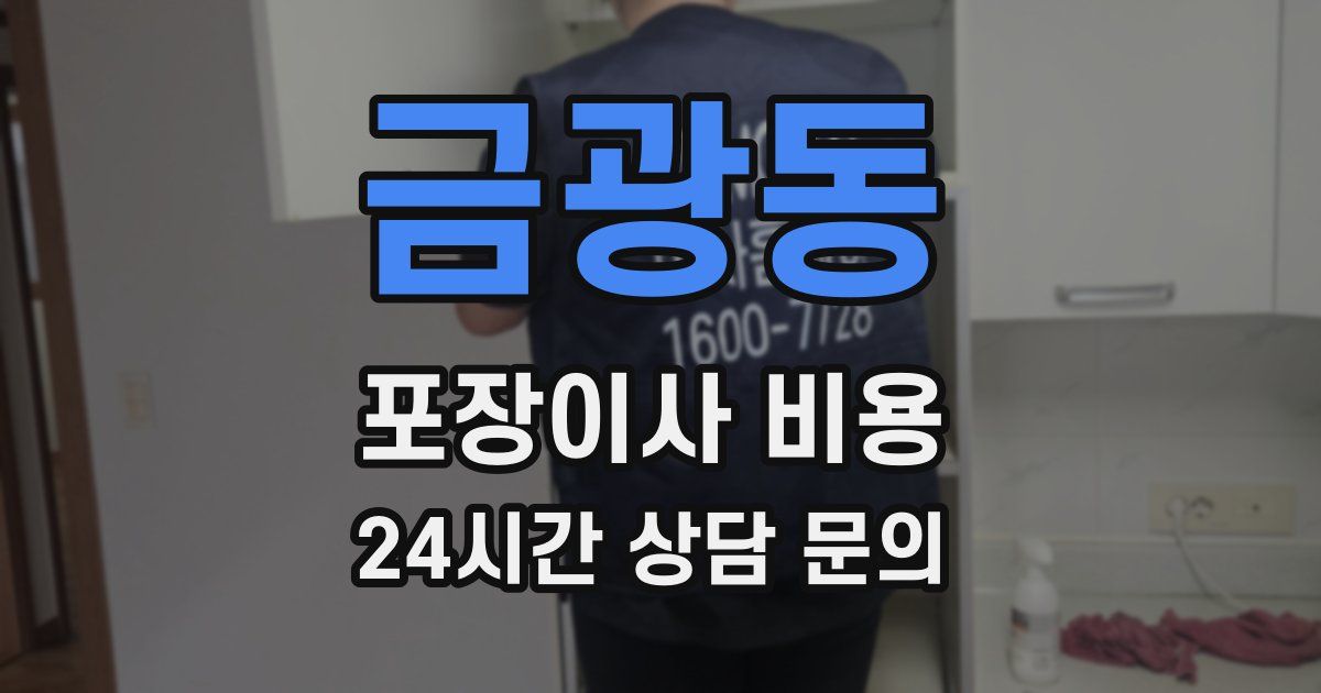 금광동 포장이사 비용