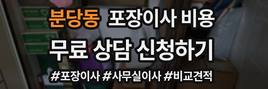 분당동 포장이사 비용