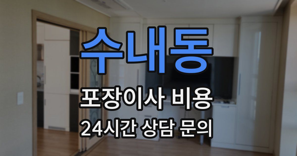 수내동 포장이사 비용