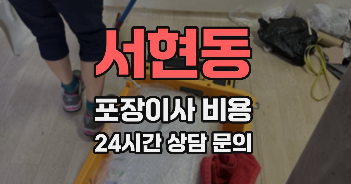 서현동 포장이사 비용