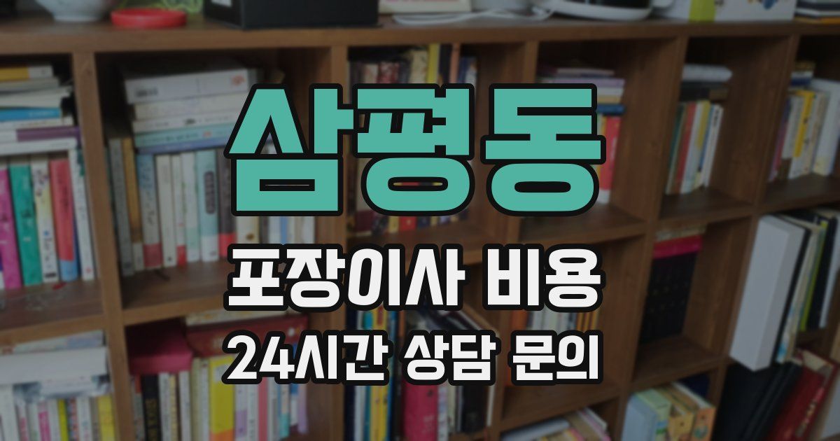 삼평동 포장이사 비용