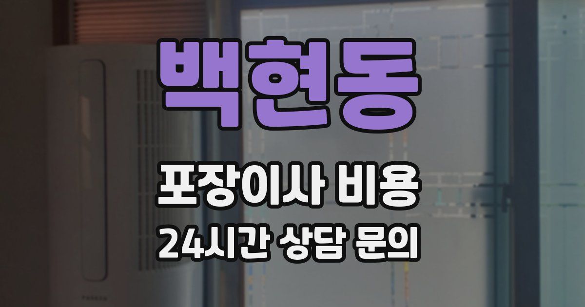 백현동 포장이사 비용