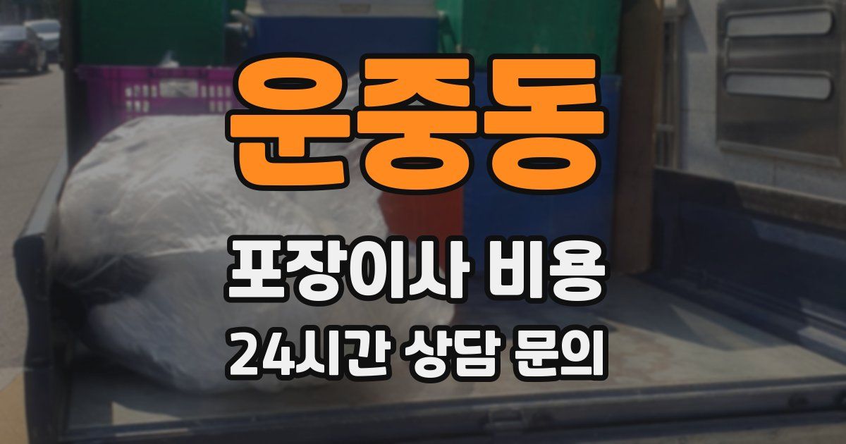 운중동 포장이사 비용