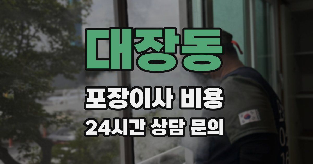 대장동 포장이사 비용