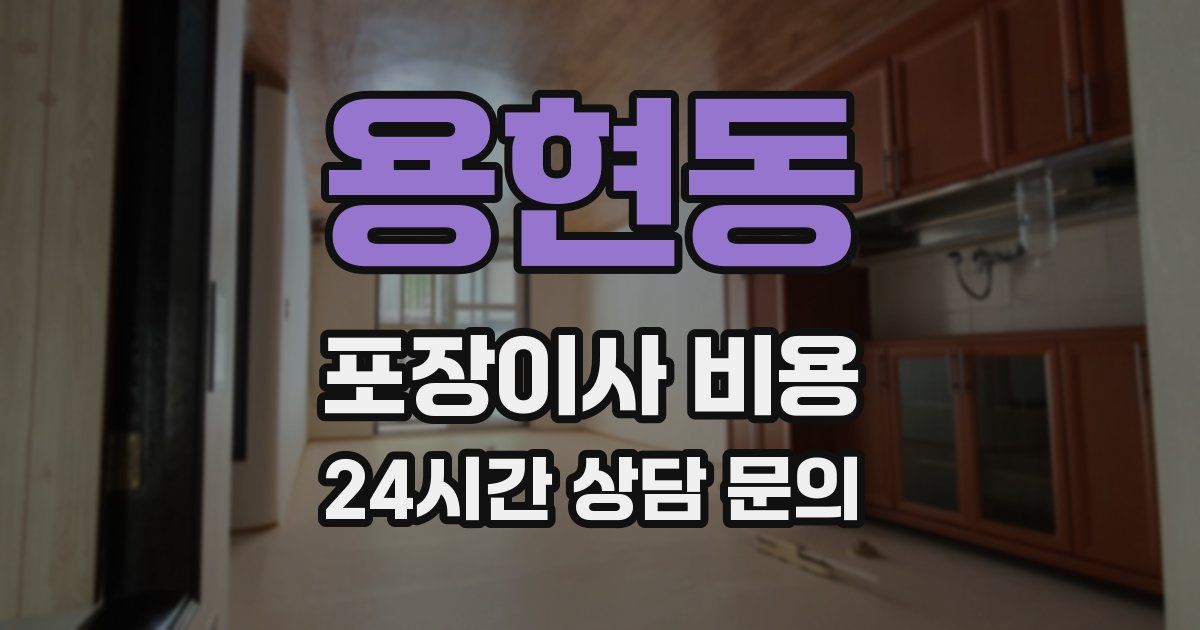 용현동 포장이사 비용