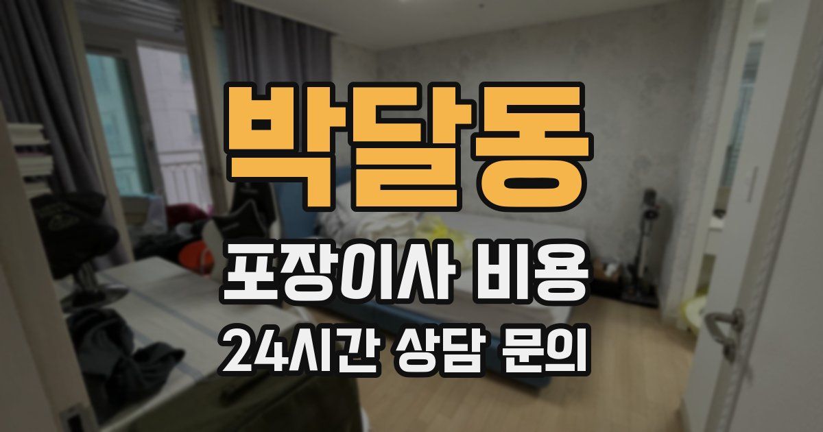 박달동 포장이사 비용