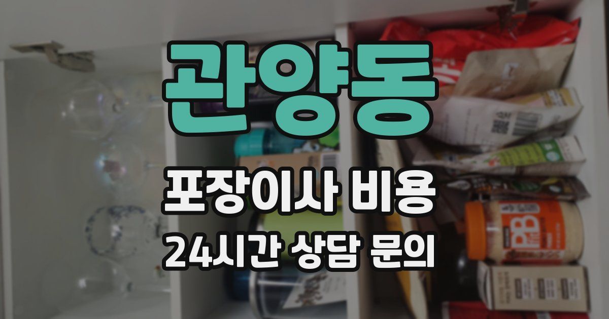 관양동 포장이사 비용