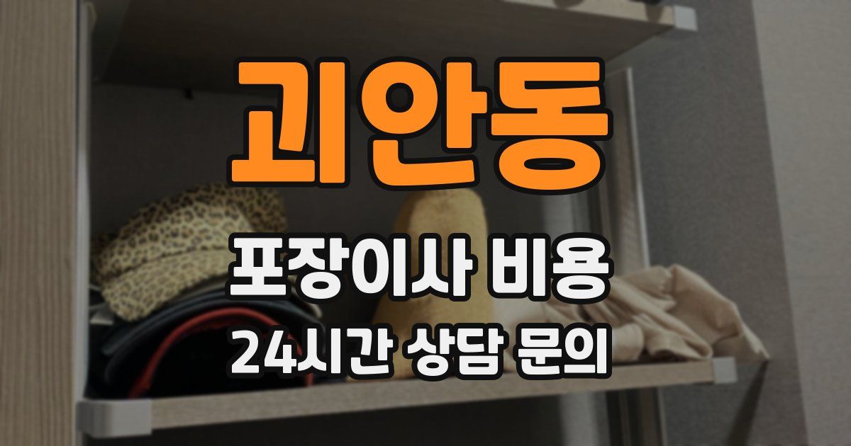 괴안동 포장이사 비용