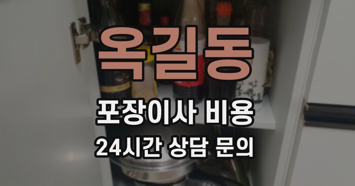 옥길동 포장이사 비용