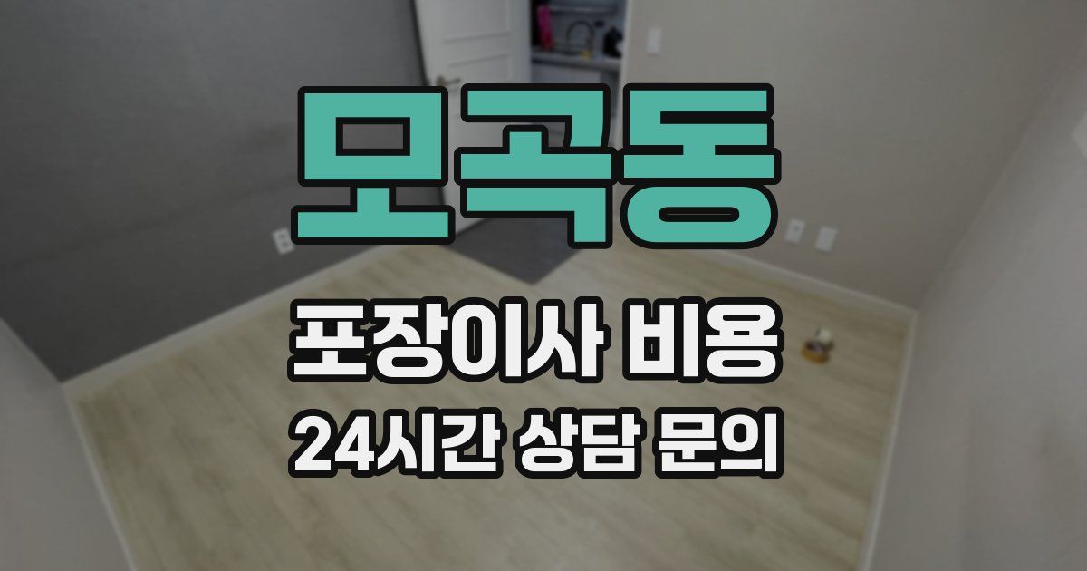 모곡동 포장이사 비용